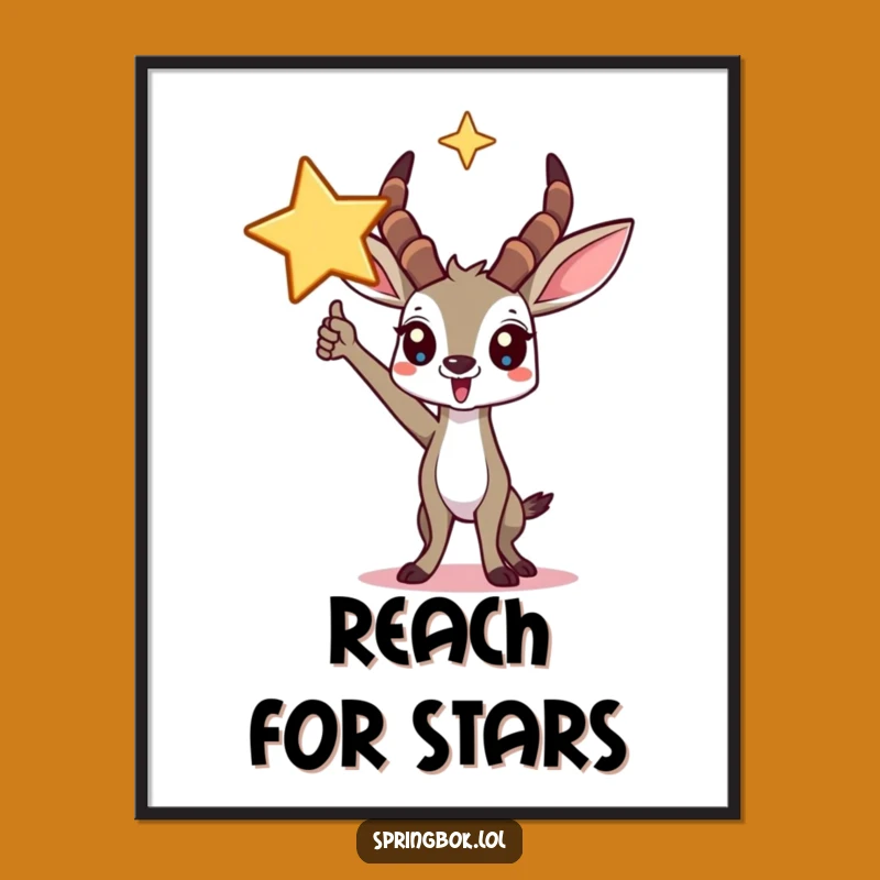 Funny Springbok Star Poster: Triumphant Art, Perfect Funny Gift