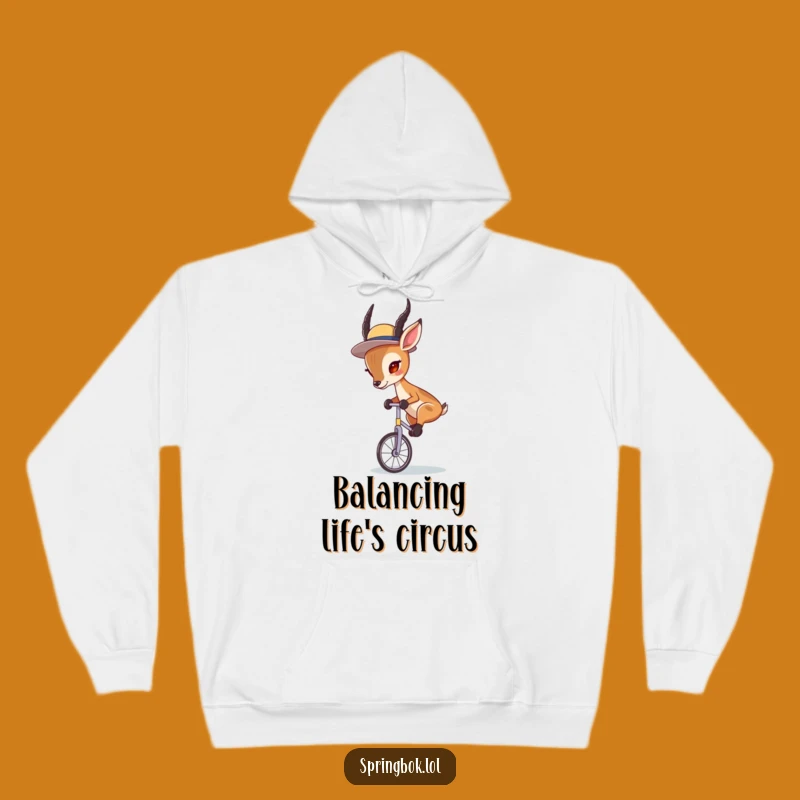 Cozy Funny Springbok Unicycle Hoodie: Stay Warm While Pursuing Your Goals