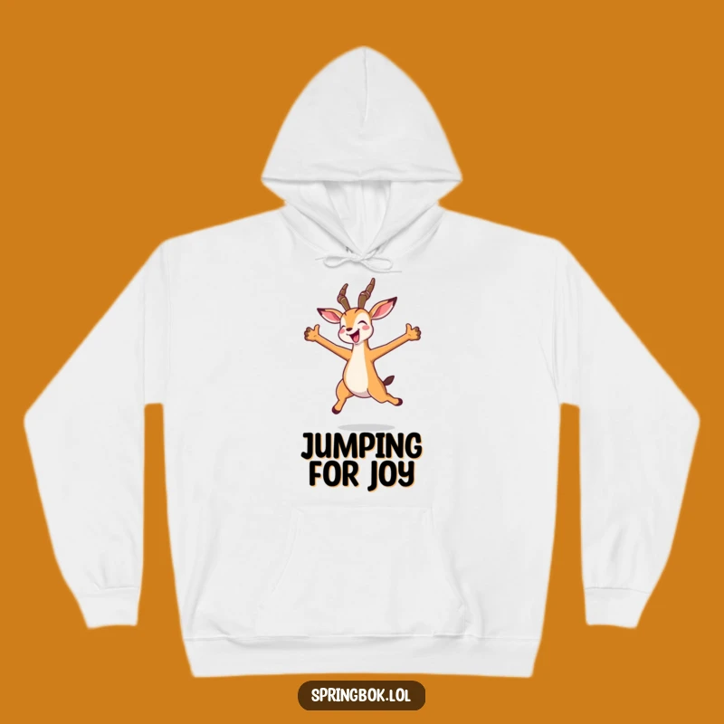 Funny Kawaii Springbok Jump Hoodie - Cozy Springbok's Happy Leap Sweatshirt
