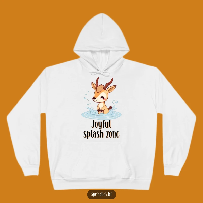 Funny Springbok Cozy Hoodie: Playful Puddle Splash Gift