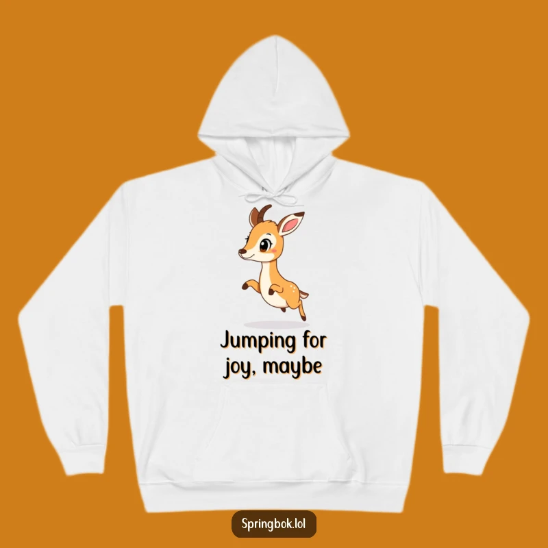 Funny Surprised Hop Springbok Hoodie: Stay Cozy Through Unexpected Leaps