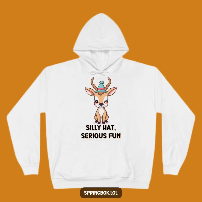 Funny Winking Antelope Hoodie: Silly Hat Party Animal Sweatshirt, Great Funny Gift!