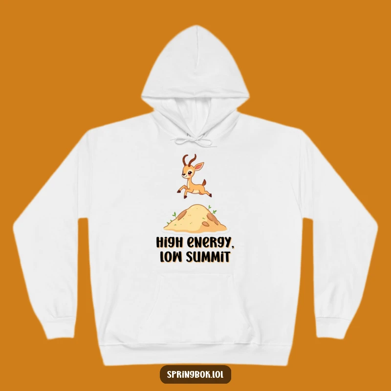 Cozy Funny Antelope Leap Hoodie: Joyful Tiny Character Comfort, Ultimate Funny Wildlife Gift