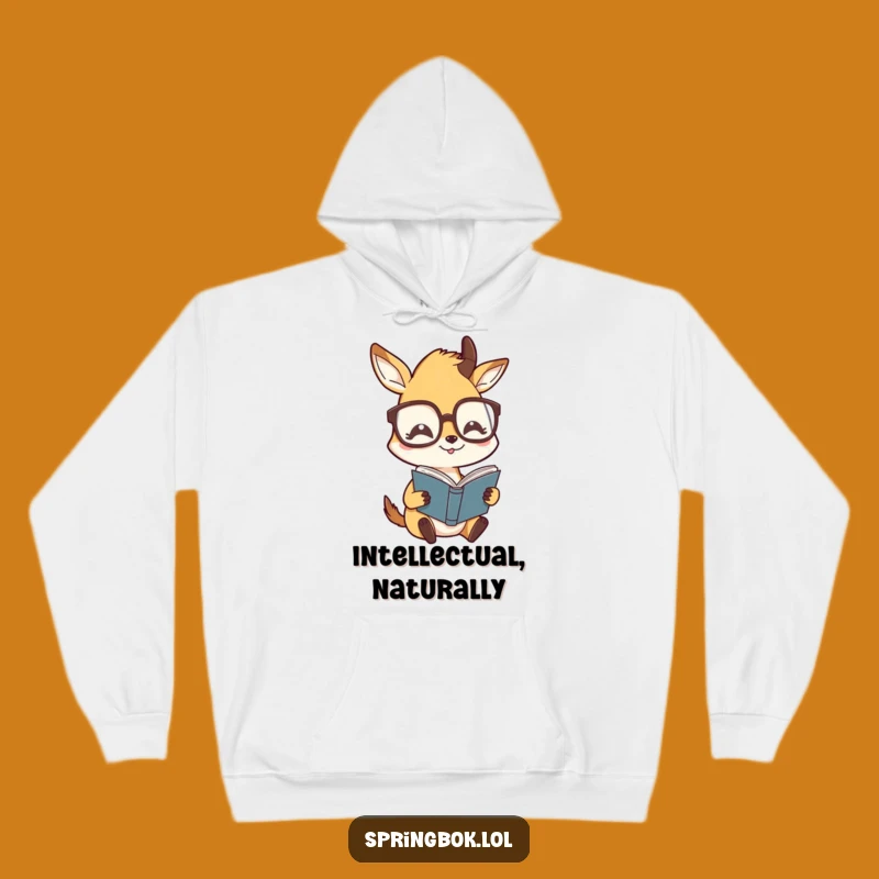 Funny Springbok Glasses Hoodie - Cozy Sweatshirt for Humorous Readers