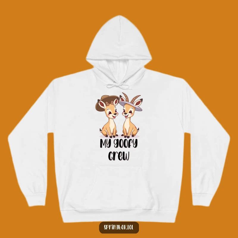 Funny Giggling Springbok Hoodie: Cozy and Hilarious Big Hat Antelope Gear