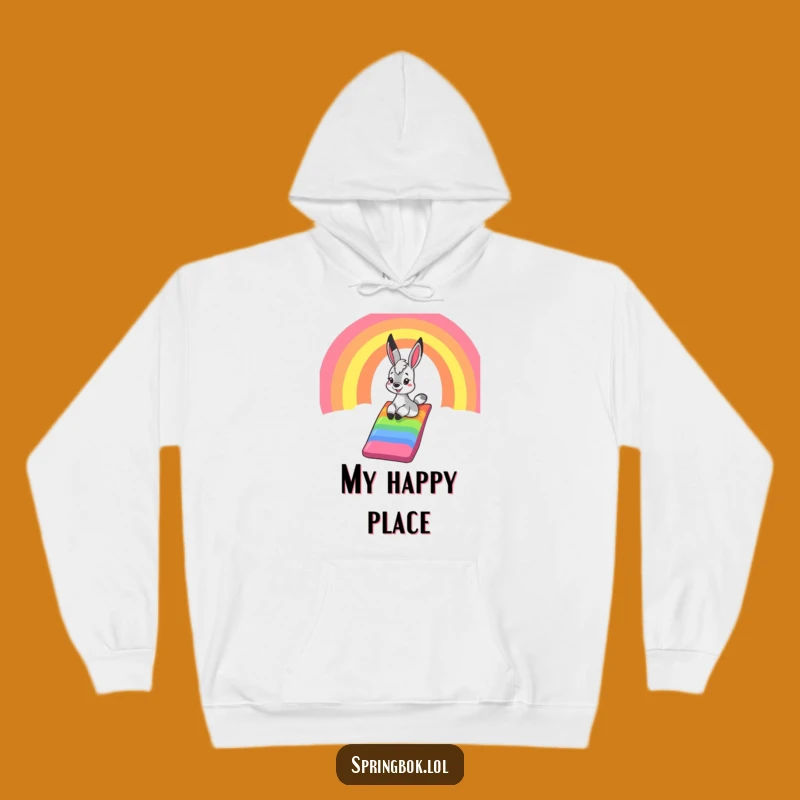 Cozy Funny Springbok Rainbow Slide Hoodie: Warmth & Whimsical Joy Gift!
