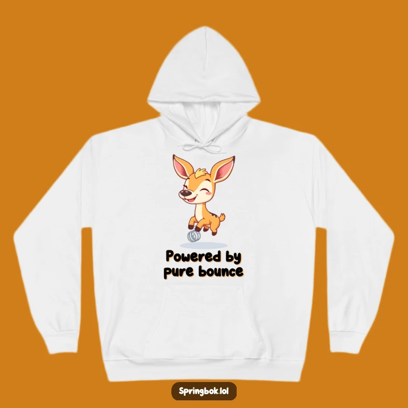 Cozy Funny Springbok Spring Hoodie: Grinning Bounce Comfort, Ultimate Funny Wildlife Gift
