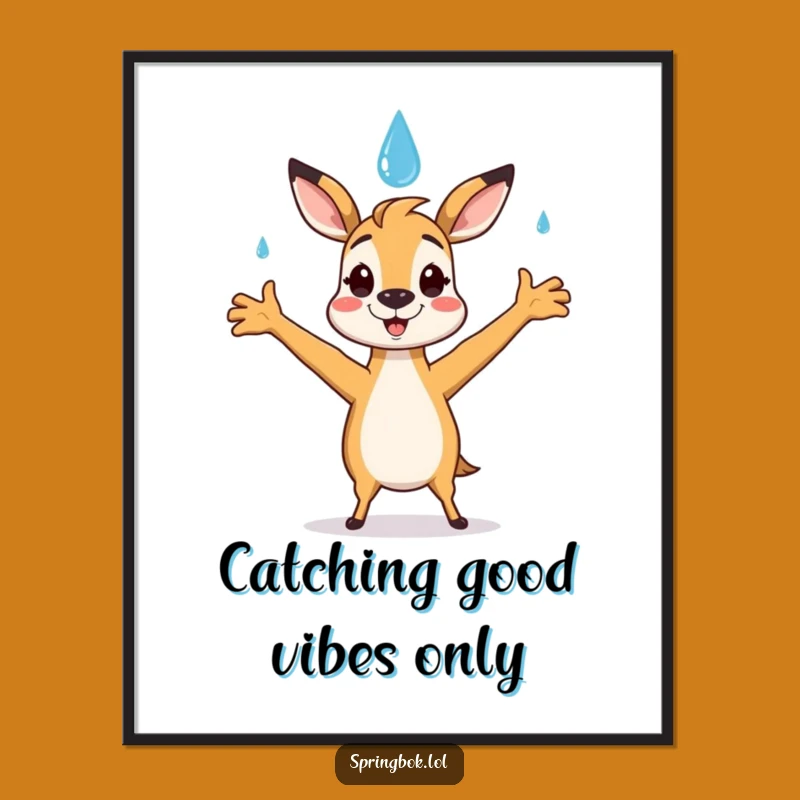 Funny Free Printable Springbok Wall Art - Raindrop Hug Decor, Downloadable Art!