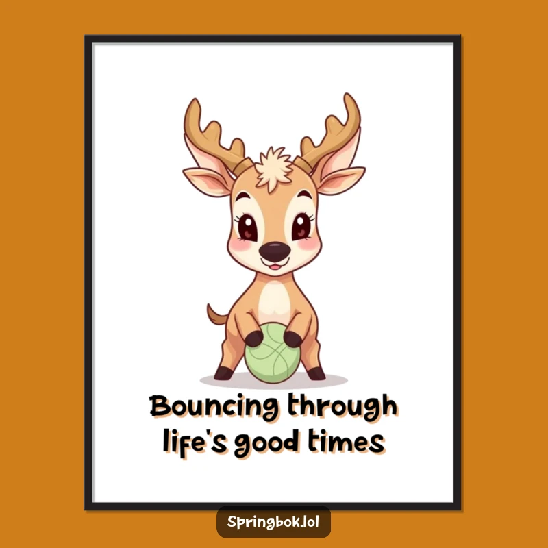Free Printable Antelope Wall Art: Funny Nose Ball Bounce Downloadable Decor