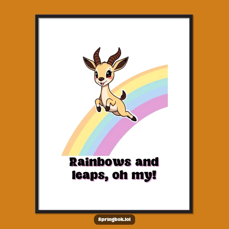 Free Printable Rainbow Springbok Art - Joyful Leap Downloadable Wall Decor