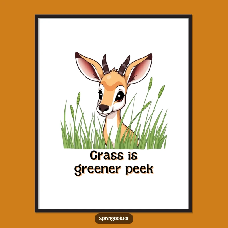 Free Printable Springbok Wall Art - Peek-a-Boo Hideaway, Funny Downloadable Decor