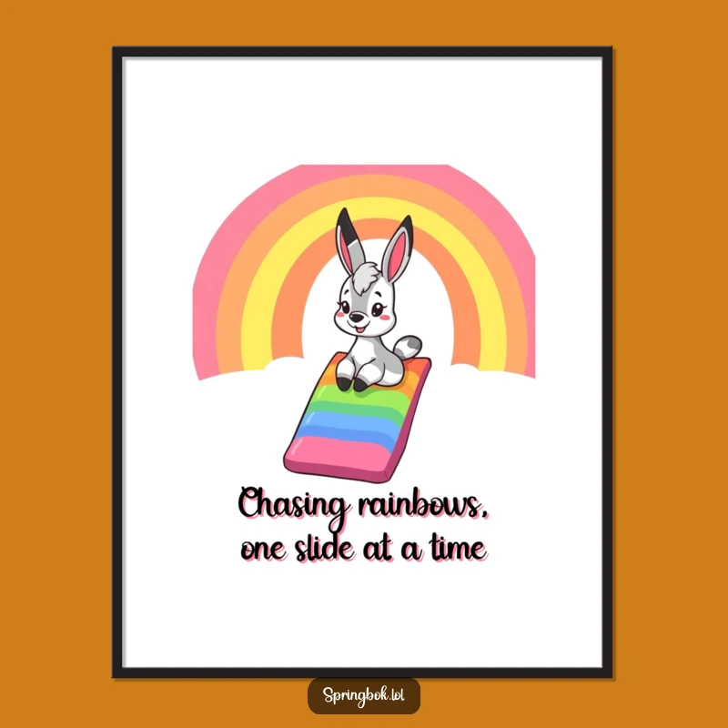 Free Printable Wall Art: Springbok Rainbow Slide Funny Downloadable Decor