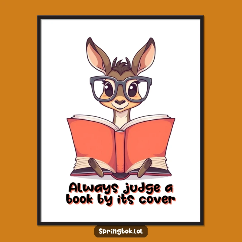 Free Printable Wall Art: Whimsical Springbok Reader Art for a Hilarious Downloadable Gift!