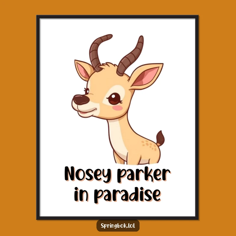 Funny Free Printable Wall Art: Cute Curious Antelope Art