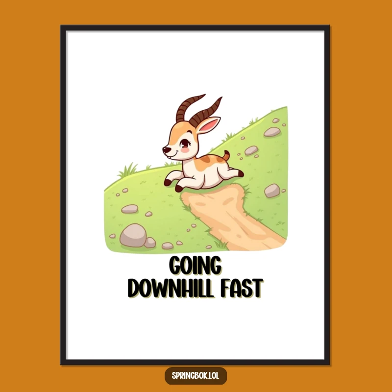 Funny Free Printable Wall Art: Giggling Springbok Slide, Hilarious Downloadable Decor