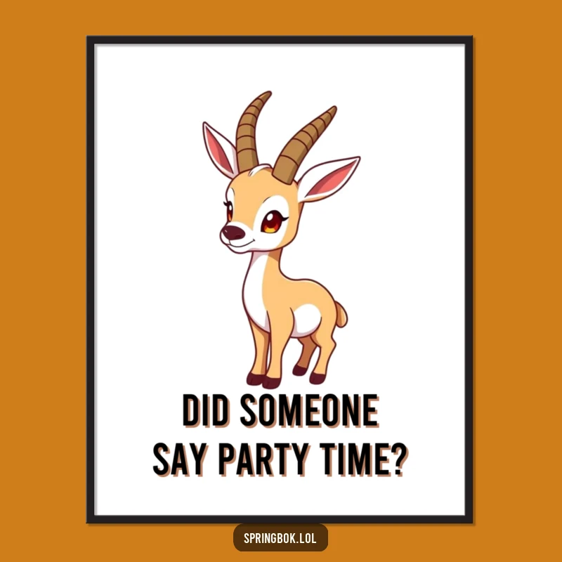 Funny Free Printable Wall Art: Springbok in a Funny Pose for Decor!