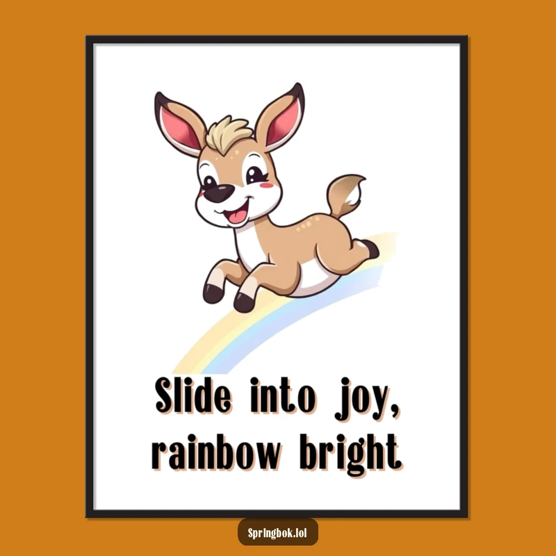 Funny Free Printable Wall Art: Springbok Rainbow Slide Downloadable Decor