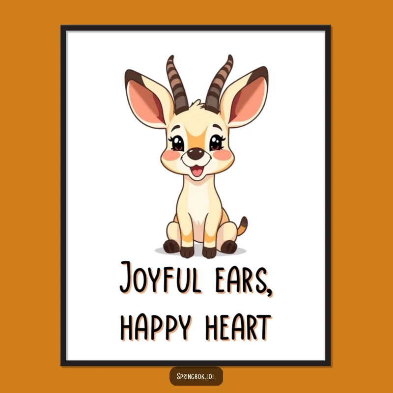 Funny Free Printable Wall Art: Glee Springbok Big Ears Quirky Downloadable Decor