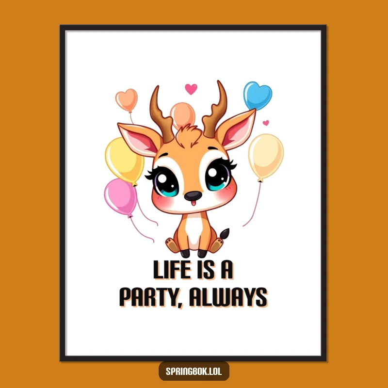 Free Printable Springbok Wall Art: Juggling Balloons for Funny Downloadable Decor