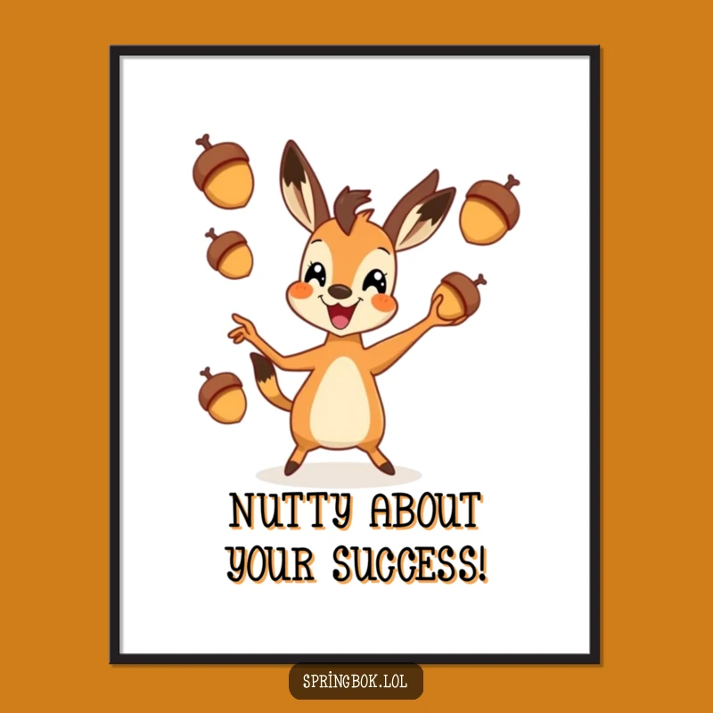 Free Printable Springbok Juggling Art: Funny Downloadable Wall Decor Gift