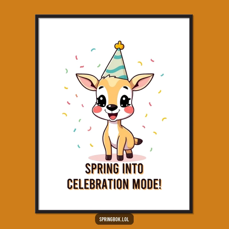 Funny Free Printable Wall Art: Springbok Party Vibe, Humorous Downloadable Decor