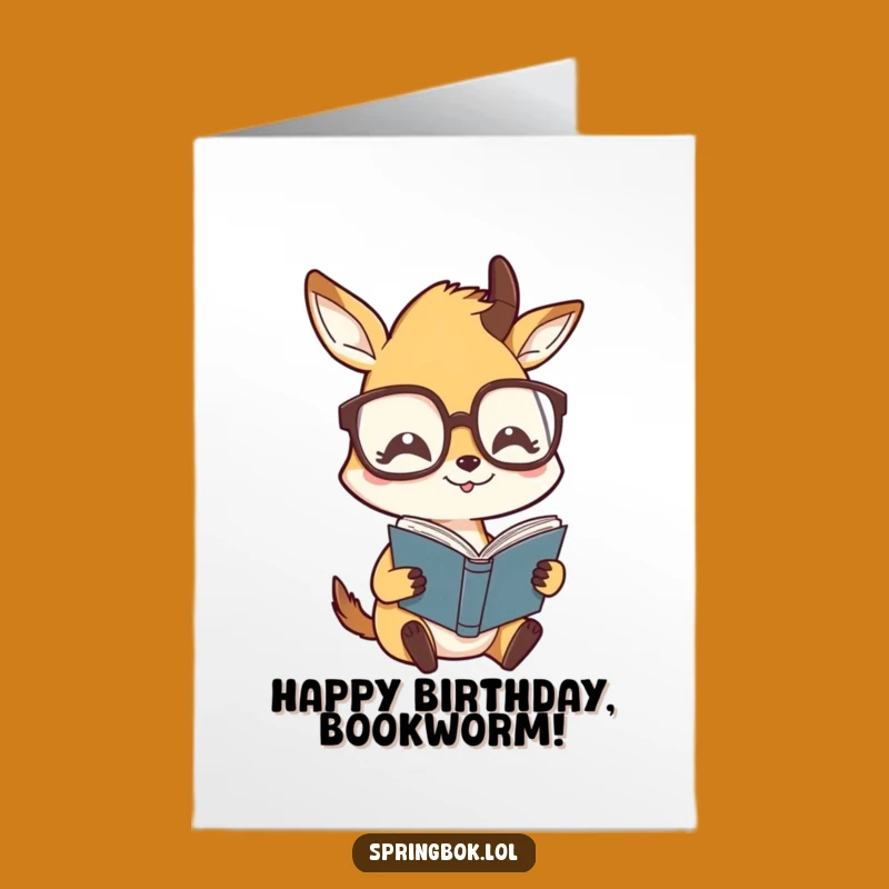 Funny Free Printable Birthday Card: Bookish Springbok Humor