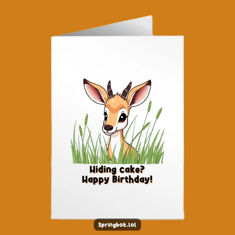 Free Printable Springbok Birthday Card - Peek-a-Boo Surprise, Funny Downloadable Gift