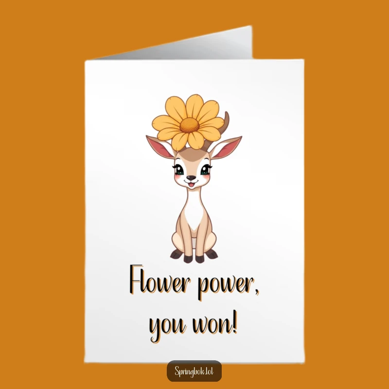 Free Printable Congrats Card: Flower Antelope Cute Funny Greeting