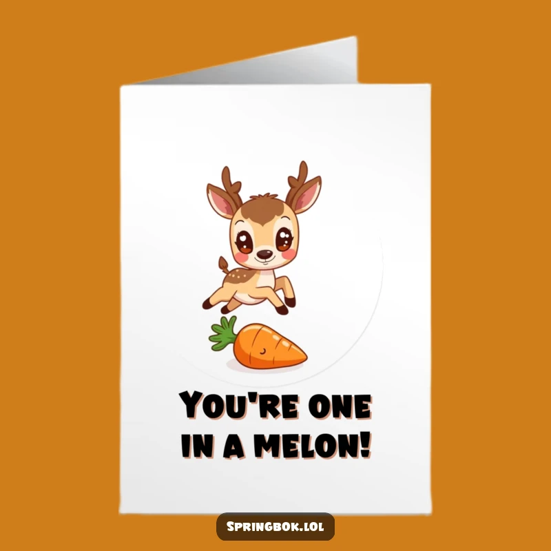 Free Printable Congrats Card: Antelope & Carrot Leap, Downloadable Celebration Gift