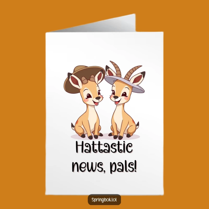 Free Printable Congrats Card: Giggling Springboks - Funny Downloadable Celebration