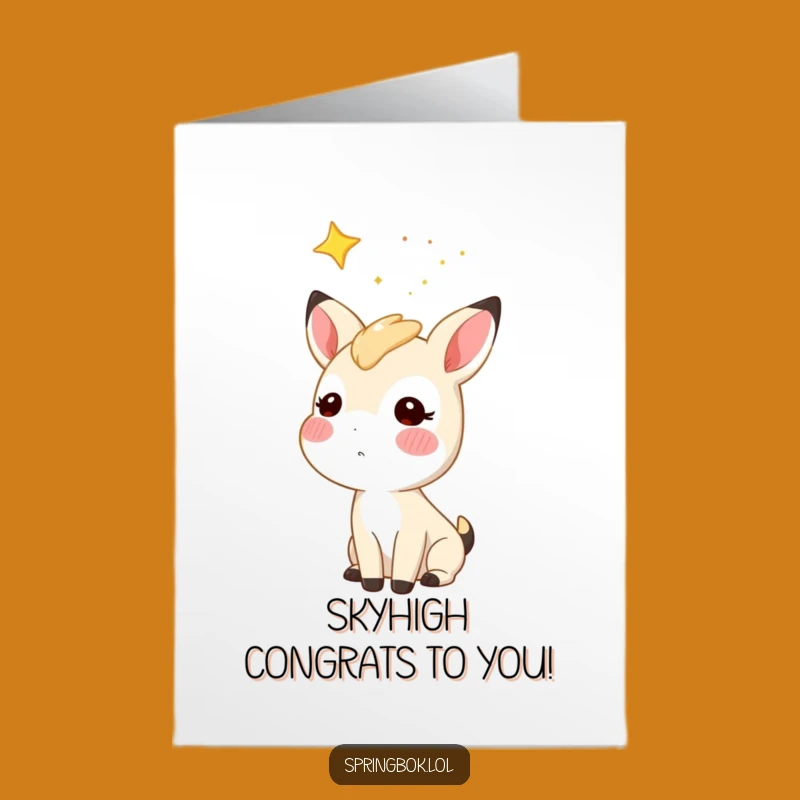 Free Printable Congrats Card: Starry Springbok Wonder - Dreamy Downloadable Celebration