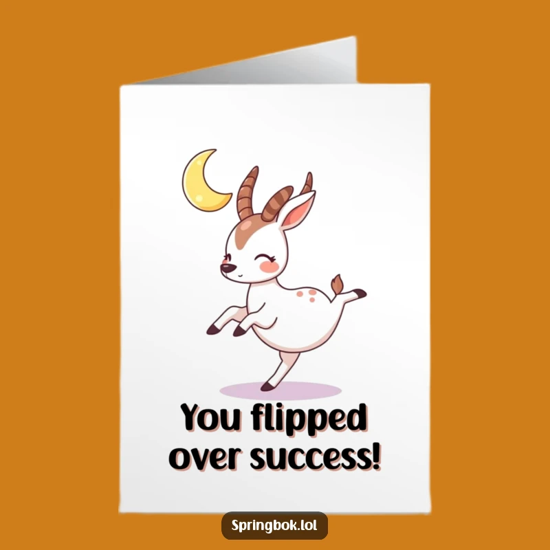 Free Printable Funny Springbok Congrats Card: Lunar Cartwheel Downloadable Gift
