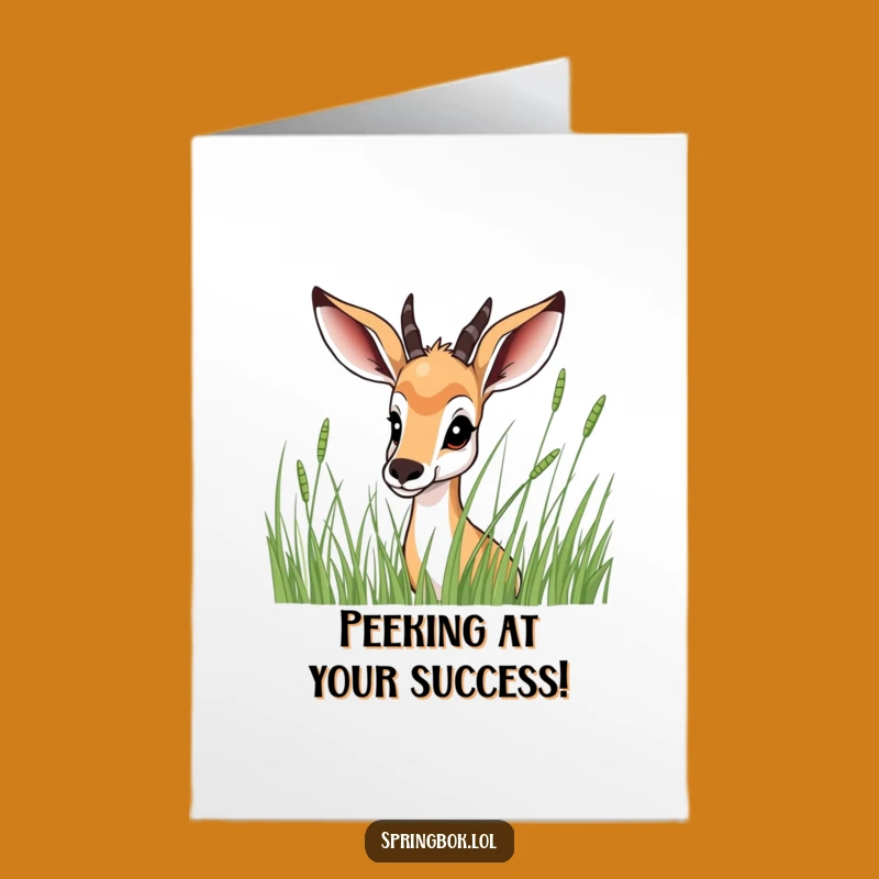 Free Printable Springbok Congrats Card - Shy Peek Surprise, Funny Downloadable Gift