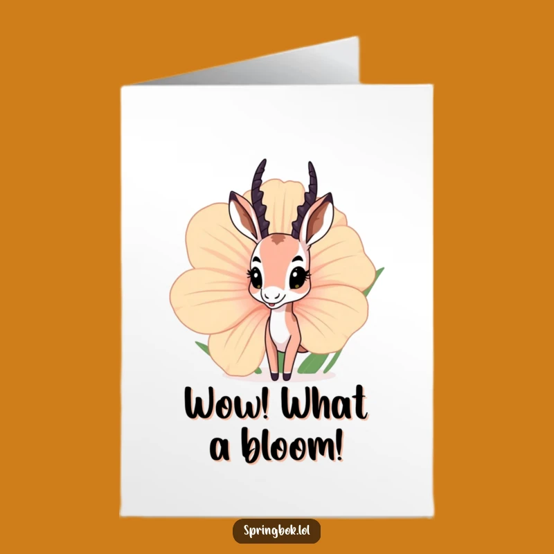 Free Printable Congrats Card: Springbok Flower Surprise, Funny Downloadable Achievement