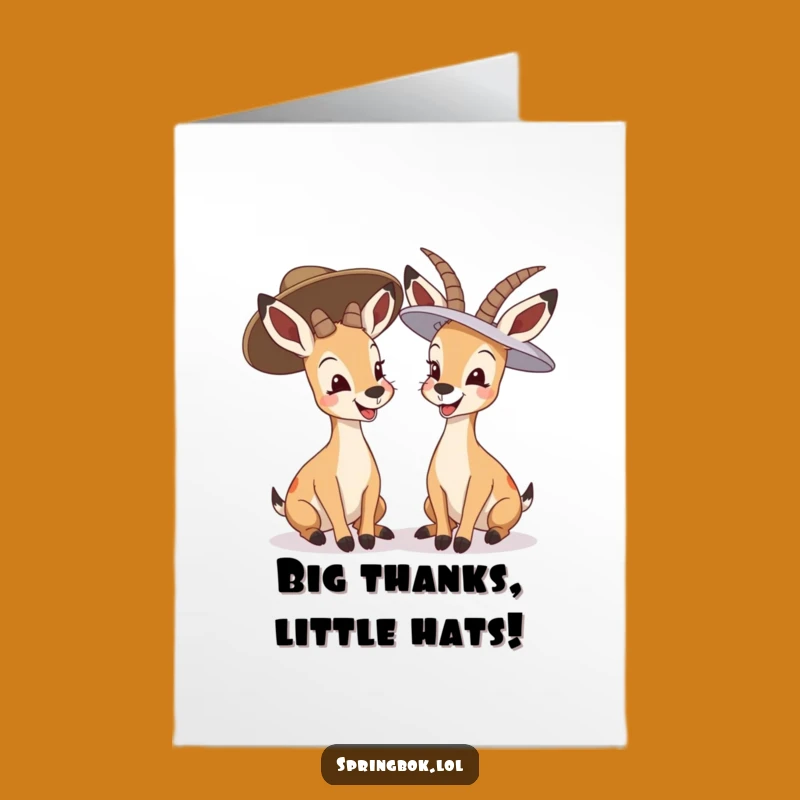 Free Printable Thank You Card: Giggling Springboks - Funny Downloadable Gratitude
