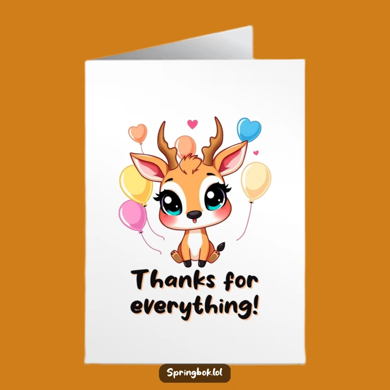 Free Printable Springbok Thank You Card: Juggling Balloons for a Funny Downloadable Gift