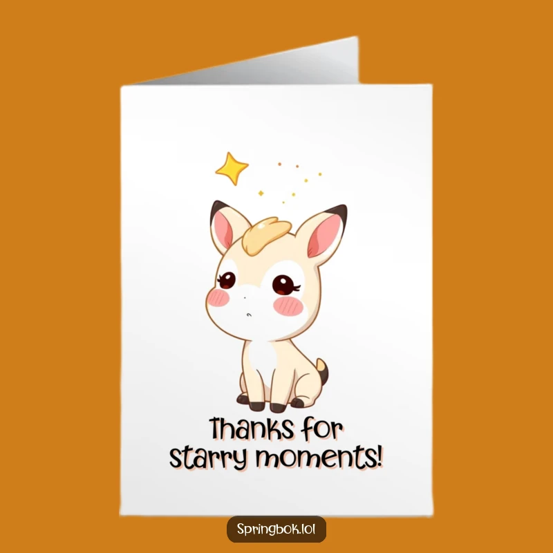 Free Printable Thank You Card: Starry Springbok Gratitude - Sweet Downloadable Thanks