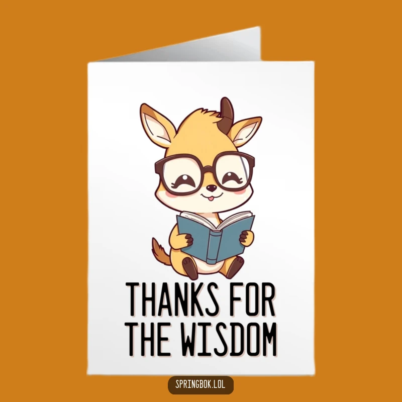 Humorous Free Printable Thank You Card: Studious Springbok