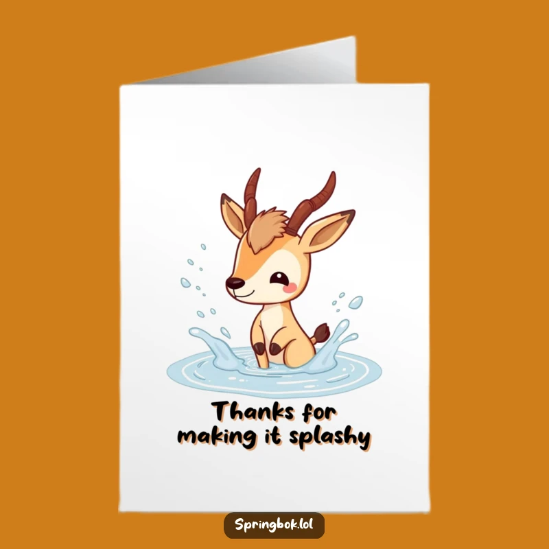 Thank You Springbok Splash: Free Printable Card, Downloadable Gratitude with Fun!