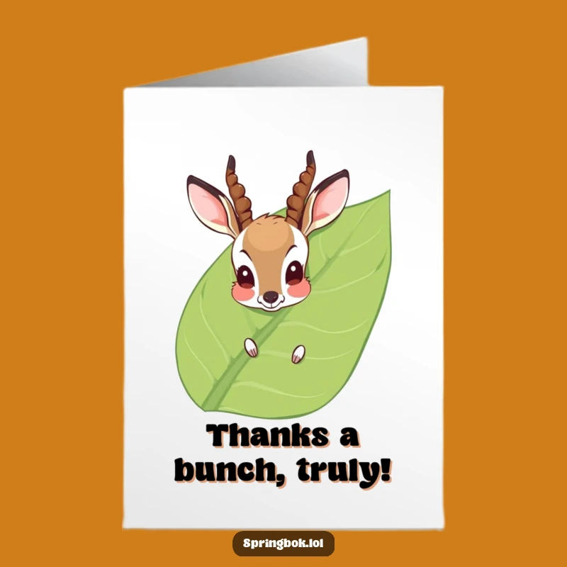 Free Printable Thank You Card: Blushing Antelope Expressing Gratitude