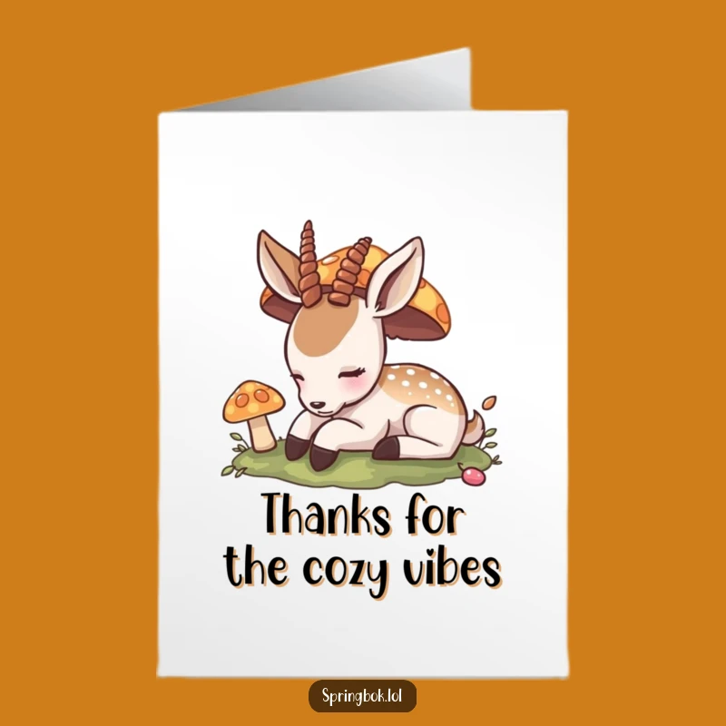 Free Printable Thank You Card: Cozy Antelope Expressing Thanks