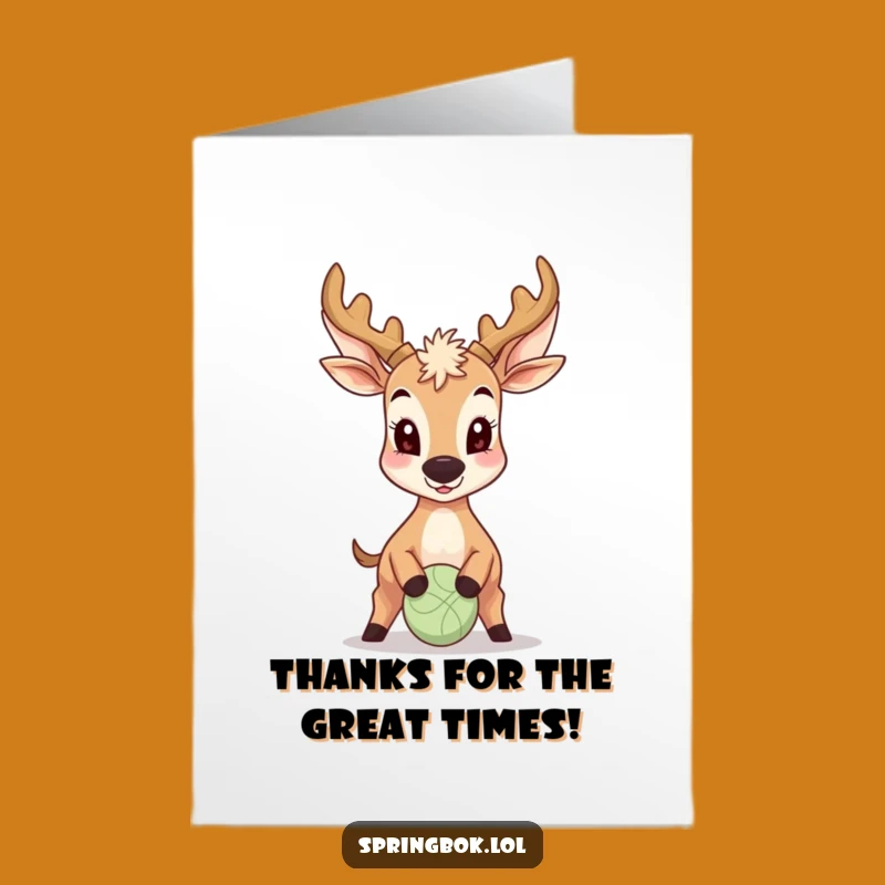 Free Printable Antelope Thank You Card: Nose Ball Bounce for Ultimate Gratitude