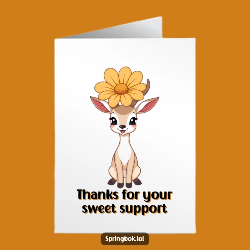 Free Printable Thank You Card: Flower Antelope Happy Thanks
