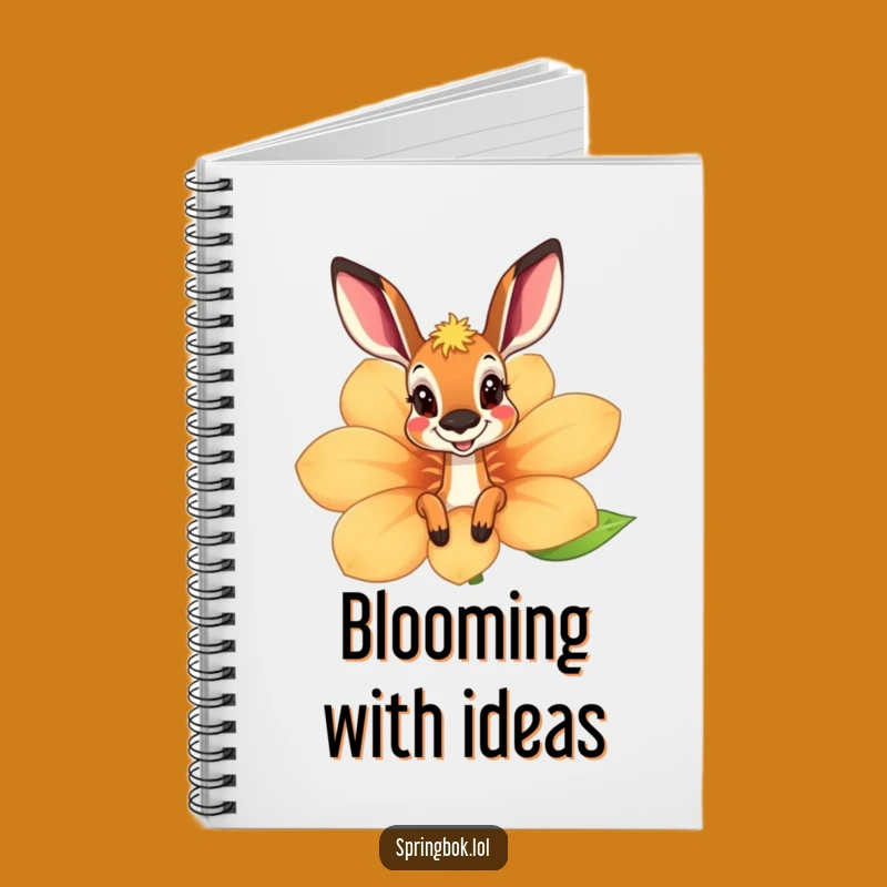 Funny Springbok Flower Peek Notebook - Playful Springbok's Journal for Funny Ideas
