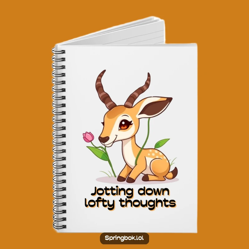 Funny Springbok Stretching High Leaf Notebook - Journal for Wild Ideas