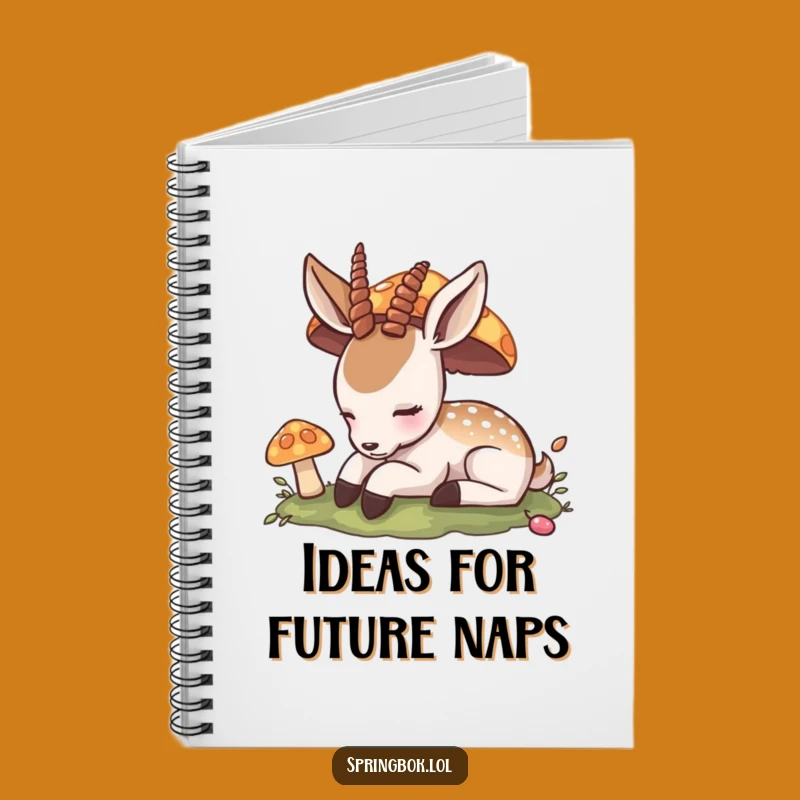 Funny Napping Antelope Notebook: Peaceful Mushroom Slumber Journal, Perfect Funny Gift!