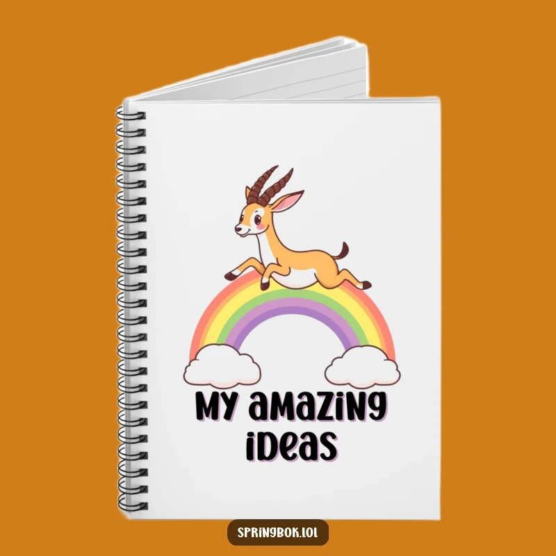 Funny Springbok Rainbow Notebook: Jot Down Your Dreams with Whimsical Flair