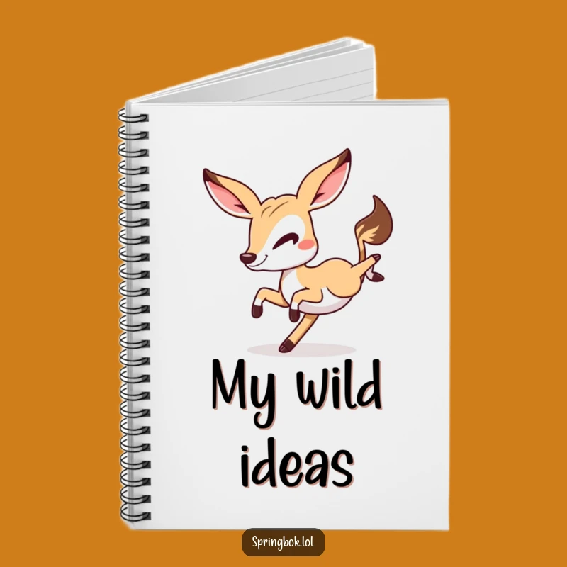 Funny Springbok Cartwheel Notebook: Jot Down Laughs with a Winking Antelope