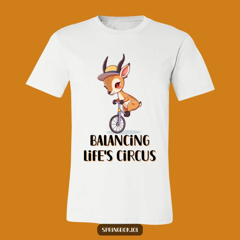 Funny Springbok Unicycle T-Shirt: Wear Your Focused Fun with Pride