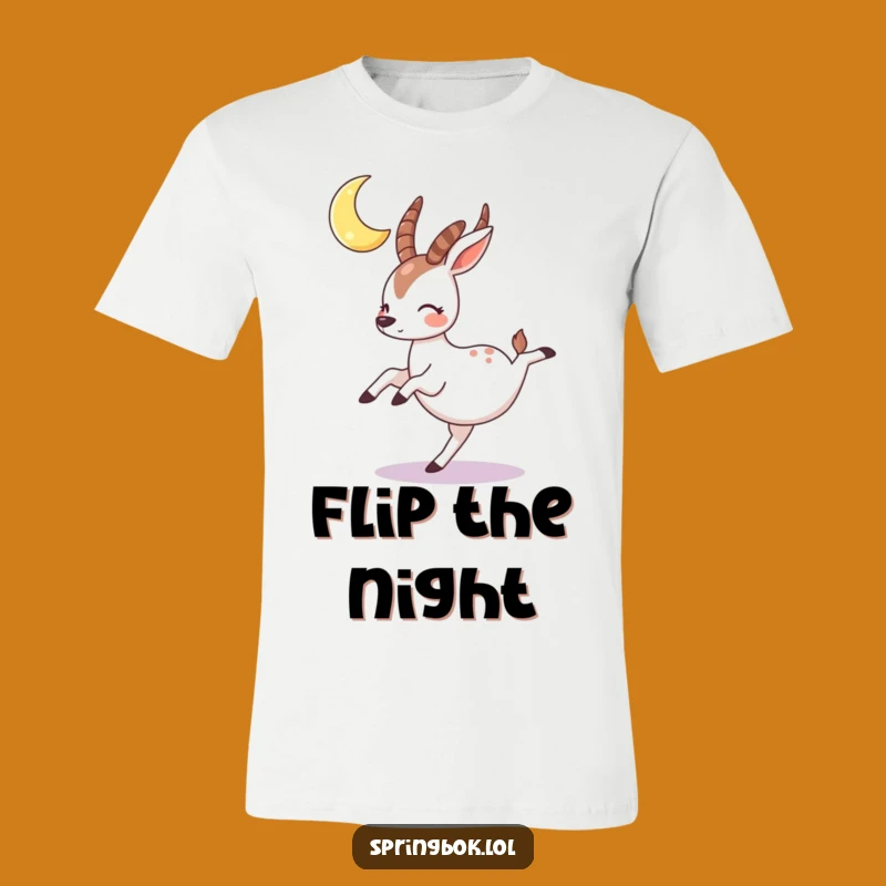 Funny Springbok Moon T-Shirt: Cartwheel Fun Design, Perfect Funny Gift